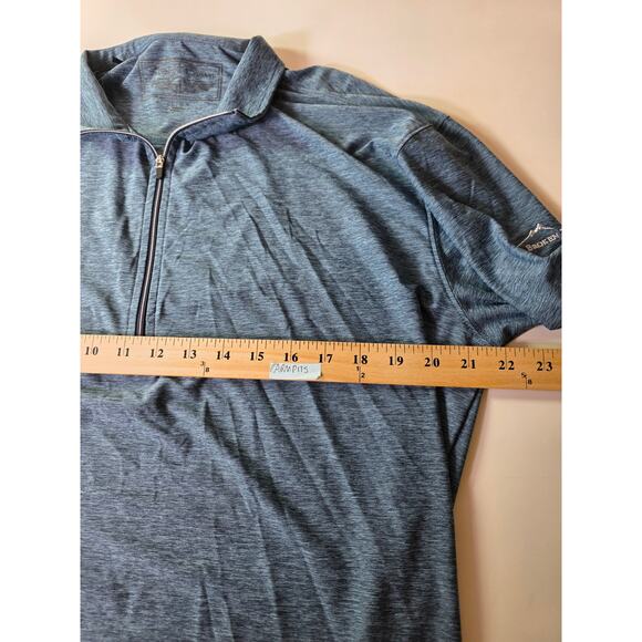 STRAIGHT DOWN Blue Gray Quarter Zip Active Golf "Broken Top Club" Shirt SZ L - Picture 5 of 8
